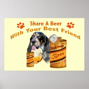 Bloodhound share a beer lg poster