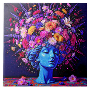 "Bloom of Eternity" - Um Retrato Surreal Colorido