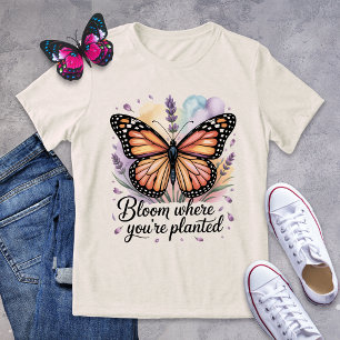Bloom onde você está plantado borboleta monarca