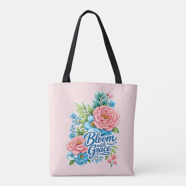🌸👜 “Bloom with Grace” Tote Bag (Verso)