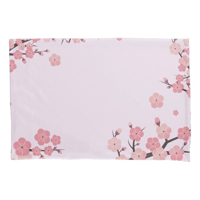 Bloomed sakura flowers pillow case (Frente)