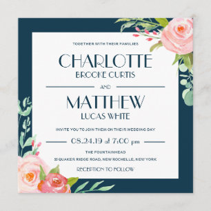 Blooming Botânica  Convite Para Casamento