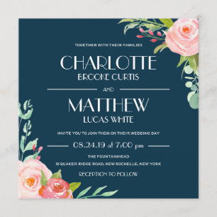 Blooming Botânica  Convite Para Casamento