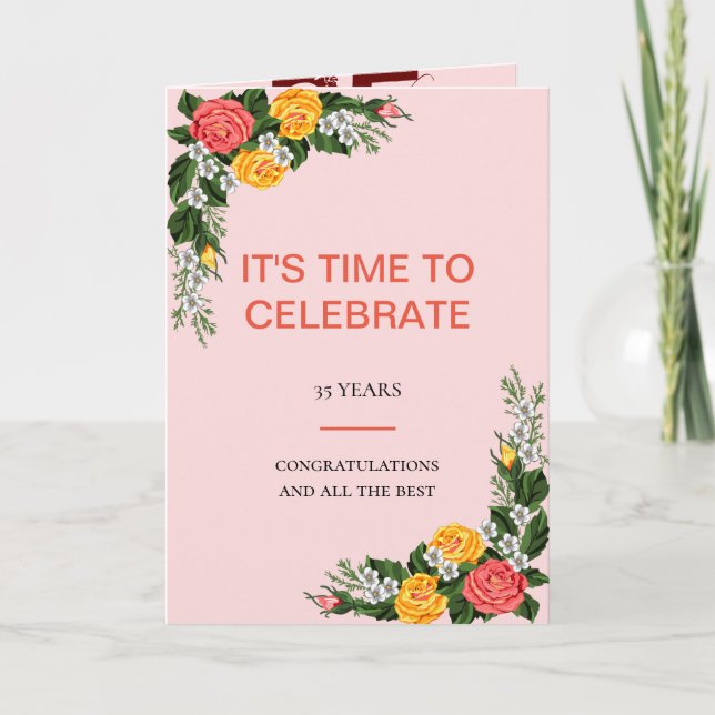 Blooming Deseja Cartão de Aniversário (Frente)