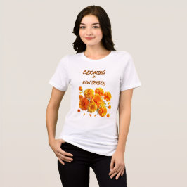 BLOOMING IN NJ MARIGOLD , FLORAL SHORT SLEEVE 