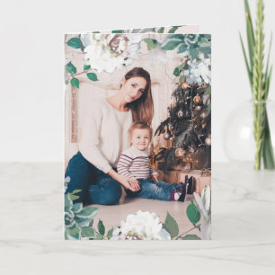 Blooming Joy Floral Cartões de foto de Natal