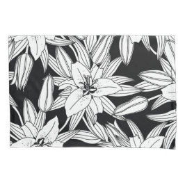 Blooming Lilies in Black and White