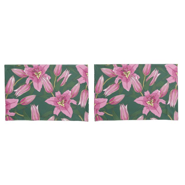 Blooming Lilies in Deep Green (Frente - conjunto)