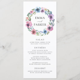 Blooms à meia-noite | Cartão de Menu Casamento