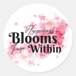 Blooms de felicidade de dentro do adesivo