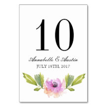 Blooms escovados | Cartão de Mesa de Casamento de