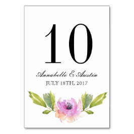 Blooms escovados | Cartão de Mesa de Casamento de 