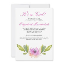 Blooms escovados| Convite para Chás de fraldas de