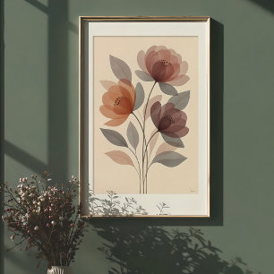 Blooms etéreos: Impressão Floral de Aquarela Mudad