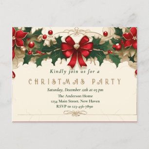 Blooms Vintage: Convite de Natal Retro