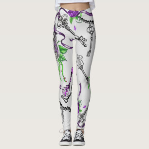 Bloqueio de Vintage e Leggings de Chaves
