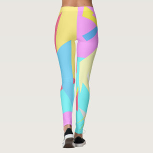 Bloqueios Coloridos Focalizados Leggings Abstrato