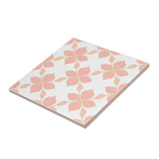 Blossom elegância salmão azulejo floral padrão 1