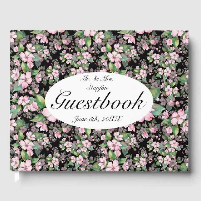 Blossomas De Cereja Rosa No Livro De Convidados Do (Frente)