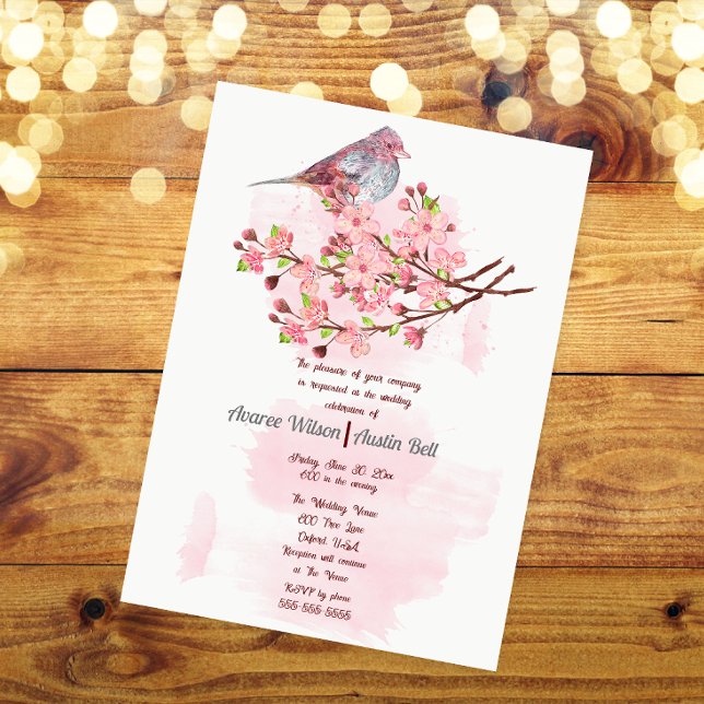 Blossomas de pássaros vermelhos e cerejas cor-de-r (Criador carregado)