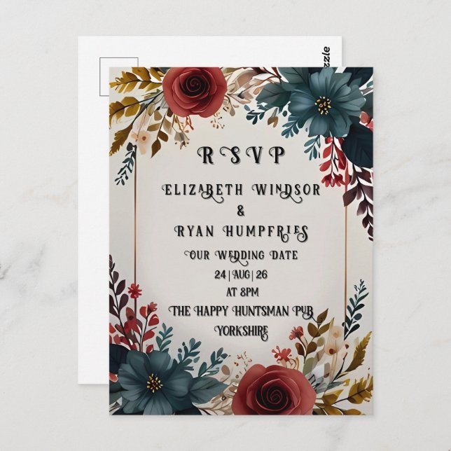 Blossomas do Amor Coleção de Convite Casual Po (Frente/Verso)