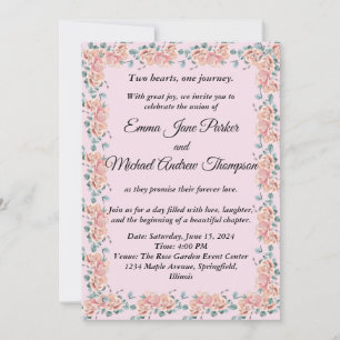 Blossomas do Amor: Convite para Casamento Floral R