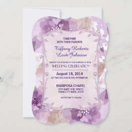 Blossomas Roxos Convite Floral Para Casamento