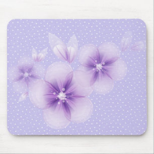 Blossomas roxos no mouse Pad de pontos