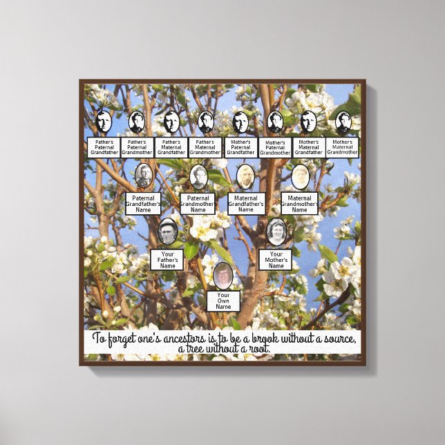 Blossoming Family Tree Quatro Gerações Canvas Art (Frente)