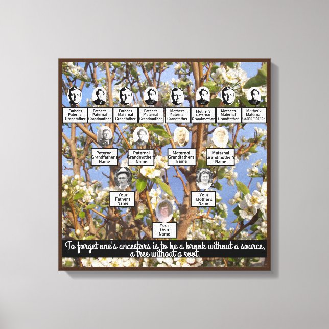 Blossoming Family Tree Quatro Gerações Canvas Art (Frente)