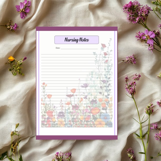 Blossoming Jardim Roxo_ Bloco de Notas de Enfermag (Criador carregado)