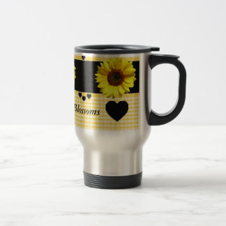 Blossomo de amor Caneca de viagem de girassol