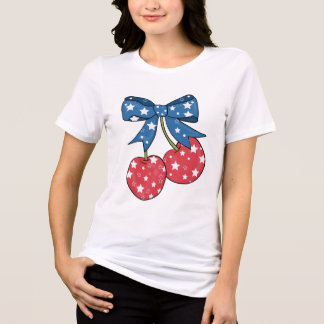 Blu &red Cherries with American flag bow 