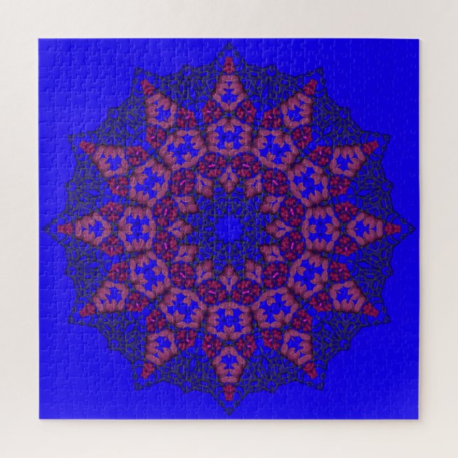Blue 3D Art Mandala Quebra-cabeça (Vertical)