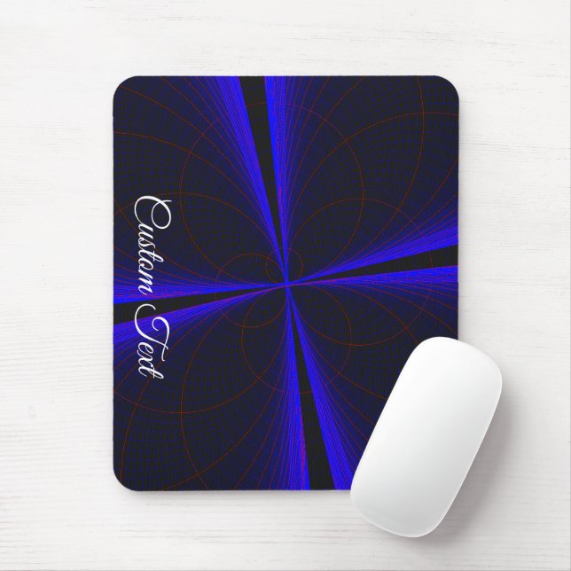 Blue Accent Clover Leaf Geometric Mouse Pad (Com mouse)