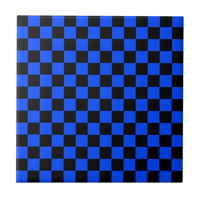 Blue and black checkerboard pattern (Frente)