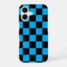 Blue and Black Checkered Print