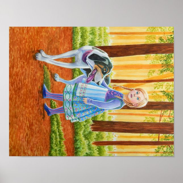 Blue and Hound Dog Poster (Frente)