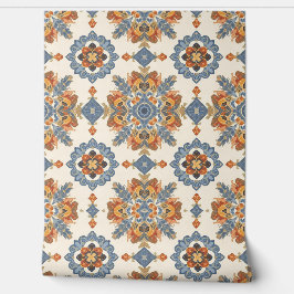 Blue and Terracotta Vintage Mediterranean Floral
