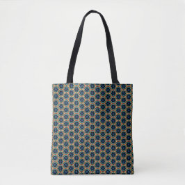 Blue and yellow floral patterned Tote