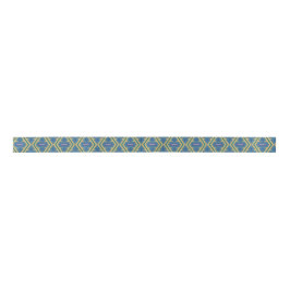 Blue and Yellow Pattern Satin Ribbon