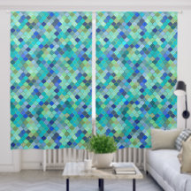 Blue Aqua Moroccan Mosaic Pattern