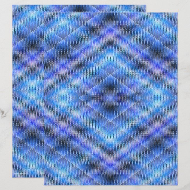 Blue Argyle Scrapbook Paper 2-Sided Page (Frente/Verso)
