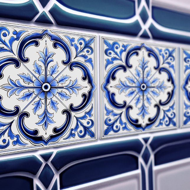 Blue Azulejo Talavera Ceramic Tile (Criador carregado)