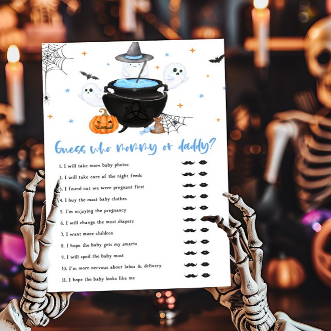 Blue Baby está criando adivinhados que Mamãe ou jo (Baby is Brewing Baby Shower Bingo Game Guess who Mommy or Daddy Game)