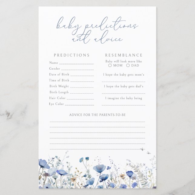 Blue Baby In Bloom Predictions/Advice Game (Frente)