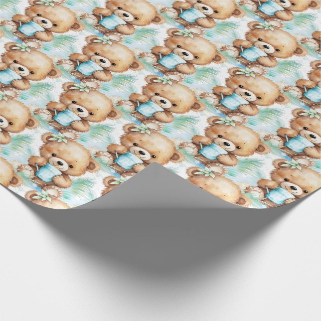 Blue Baby Toddler Teddy Bear Papel de embrulho (Ponta)