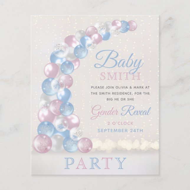 Blue Balloon Arch Baby Gender (Frente)
