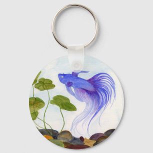 Blue Betta Fish Chaveiro