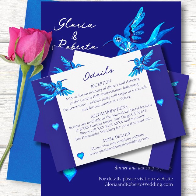Blue Birds Boho - Cartão de Casamento Mexicano (Criador carregado)